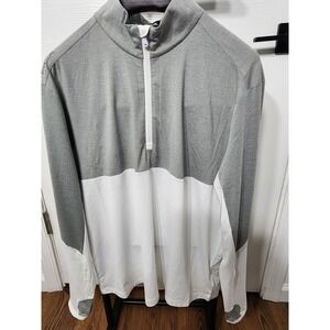 RLX Ralph Lauren Mens Grey White Colorblock Quarter Zip Pullover Golf Shirt NEW